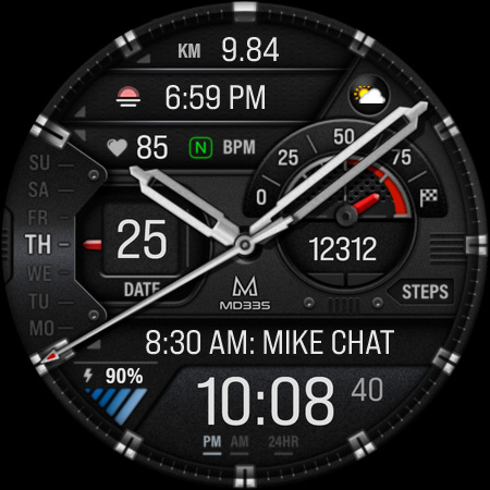 MD335 Hybrid watch face