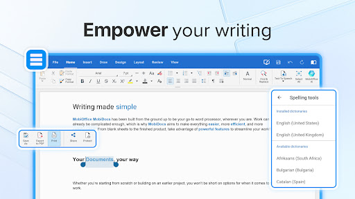 MobiOffice: Word, Sheets, PDF