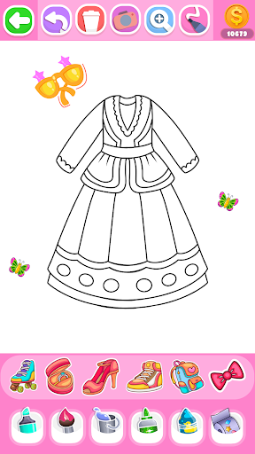 Dress Coloring Game Glitter