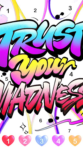 Graffiti Quote Color by number