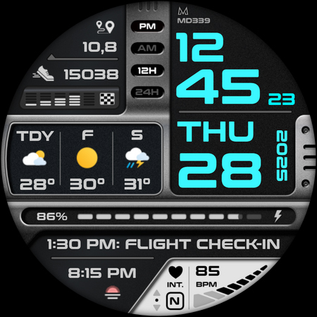 MD339 Digital watch face