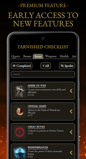 Tarnished Checklist Premium