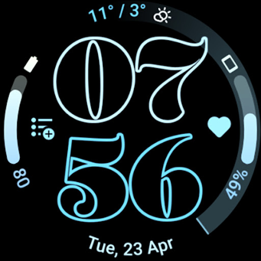 Outlined Watch Face