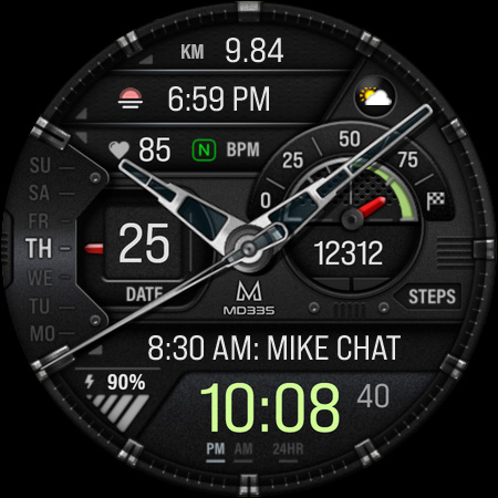 MD335 Hybrid watch face