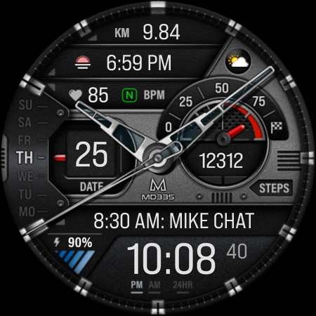 MD335 Hybrid watch face
