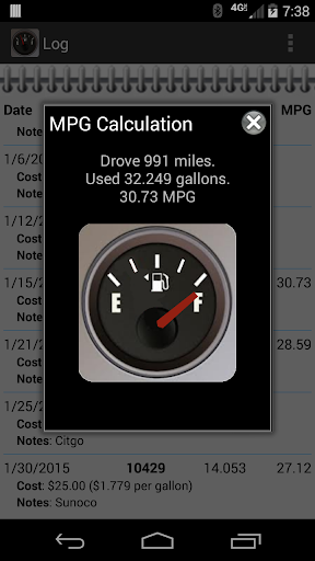FillUp - Gas Mileage Log