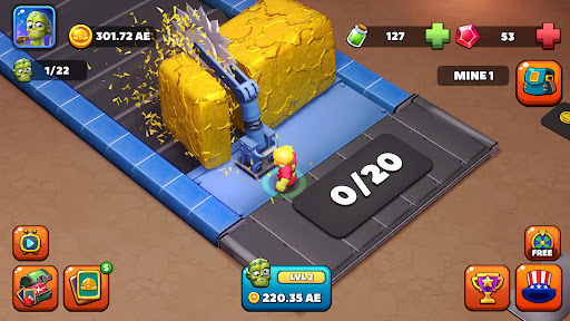 Idle Zombie Miner: Gold Tycoon