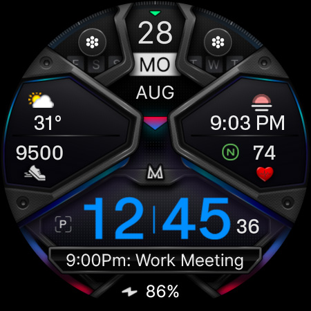 MD326 3D Modern Watch Face