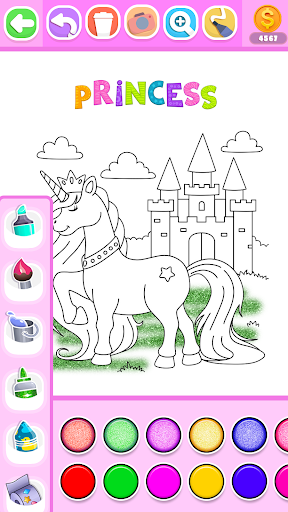 Princess Coloring Book Glitter