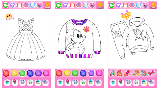 Dress Coloring Game Glitter