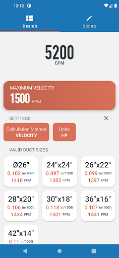 Ductulator - HVAC Duct Sizing