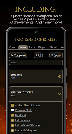 Tarnished Checklist Premium