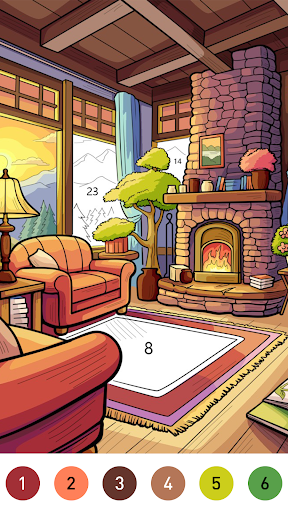 Interior Color by Number Book
