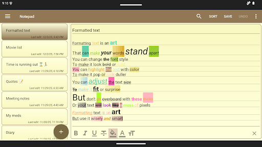 Notepad - simple notes