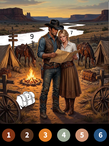 Wild West Color by Number Book