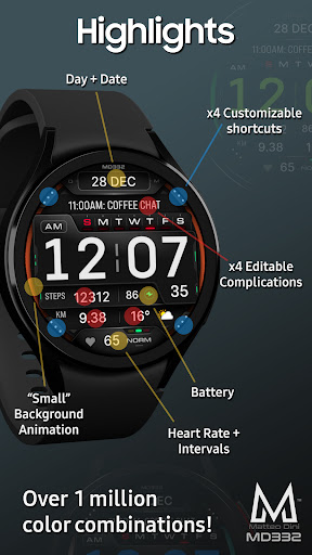 MD332 Digital watch face