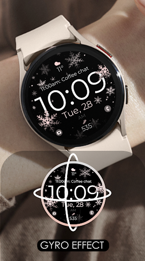 Snowflake rose gold watch face