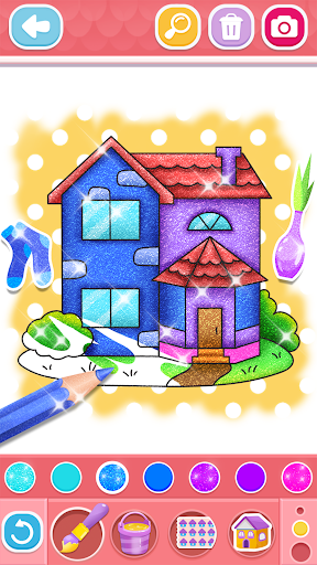 Glitter House coloring for kid