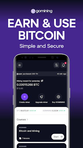 GoMining: Mining, Using BTC