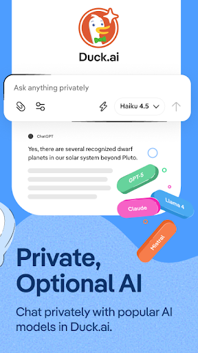 DuckDuckGo, optional Duck.ai