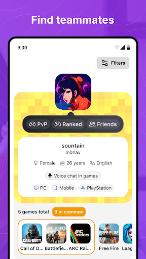 Gameram: Find gaming teammates