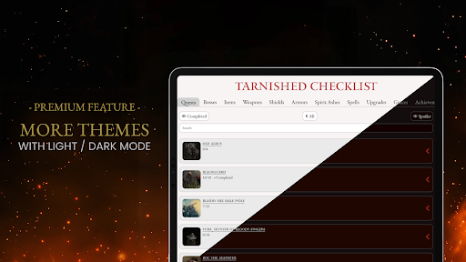 Tarnished Checklist Premium