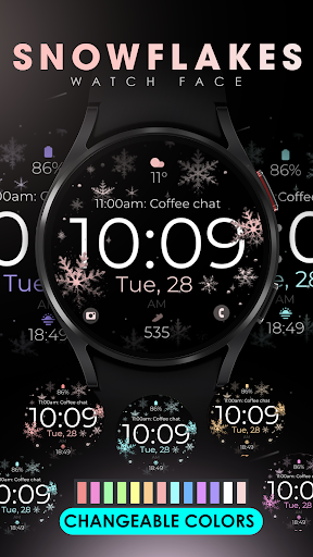 Snowflake rose gold watch face