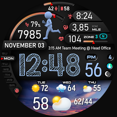 PER23 Digital Watch Face