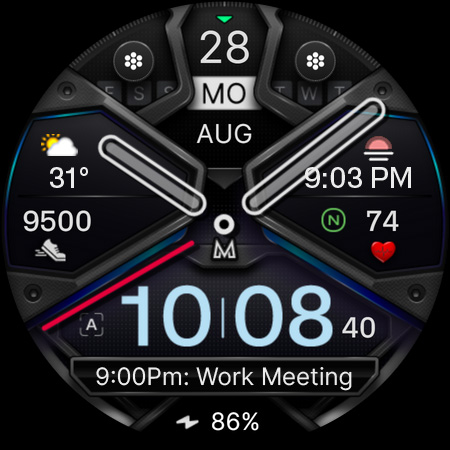 MD326 3D Modern Watch Face