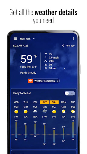 Transparent clock weather Pro