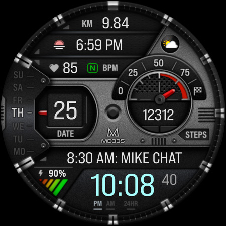 MD335 Hybrid watch face