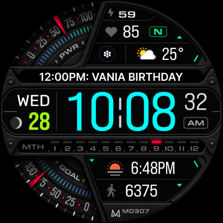 MD307 Digital watch face