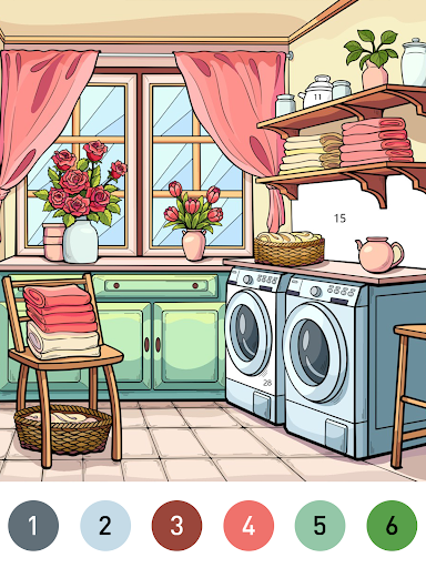 Interior Color by Number Book