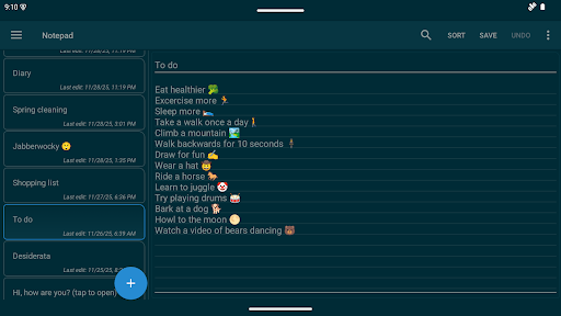 Notepad - simple notes