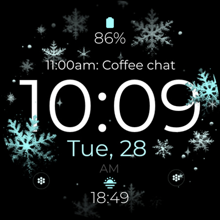 Snowflake rose gold watch face