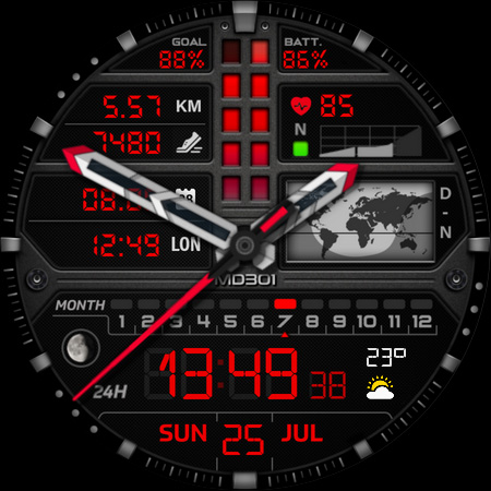 MD301 Hybrid watch face