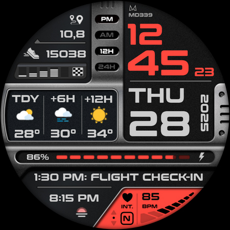 MD339 Digital watch face