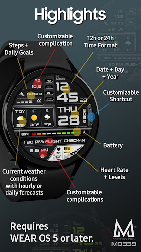 MD339 Digital watch face