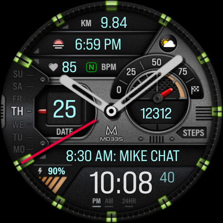 MD335 Hybrid watch face