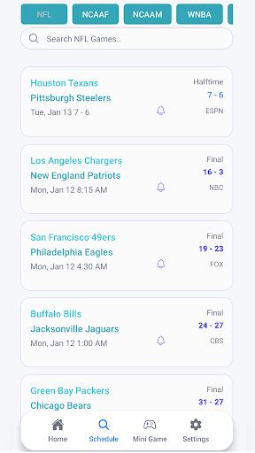 Live Scores : NFL NCAA NBA MLB