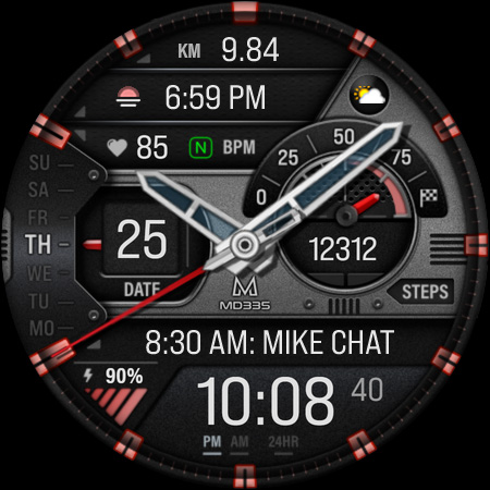 MD335 Hybrid watch face