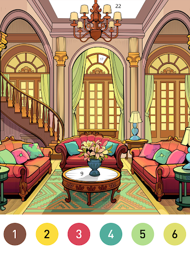 Interior Color by Number Book