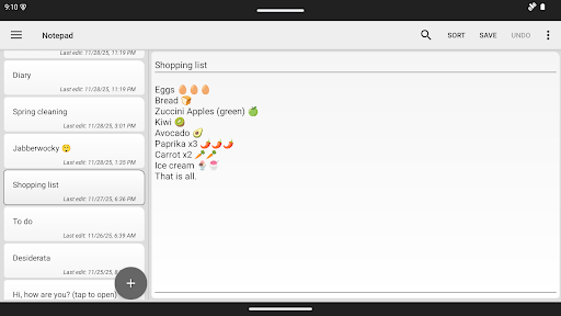 Notepad - simple notes