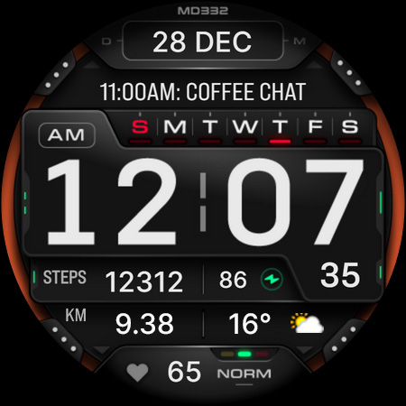 MD332 Digital watch face