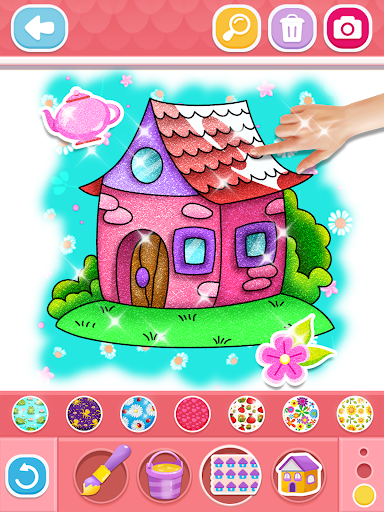 Glitter House coloring for kid