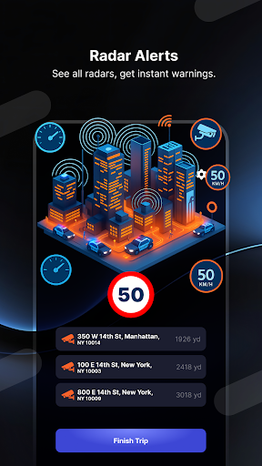 Radar GO-X: HUD, GPS, Maps