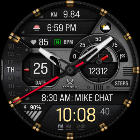 MD335 Hybrid watch face