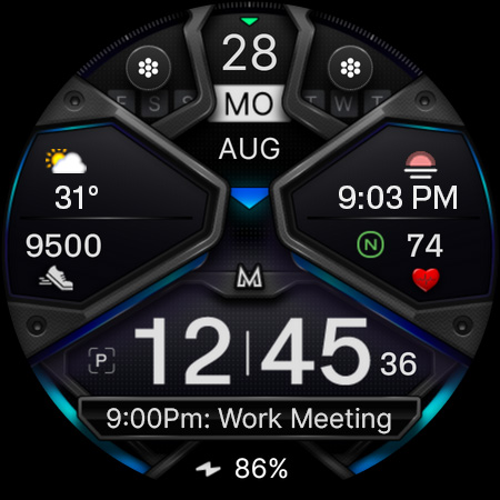 MD326 3D Modern Watch Face