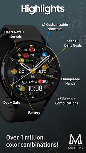 MD335 Hybrid watch face