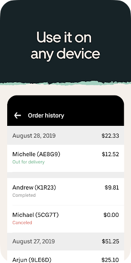 Uber Eats Orders